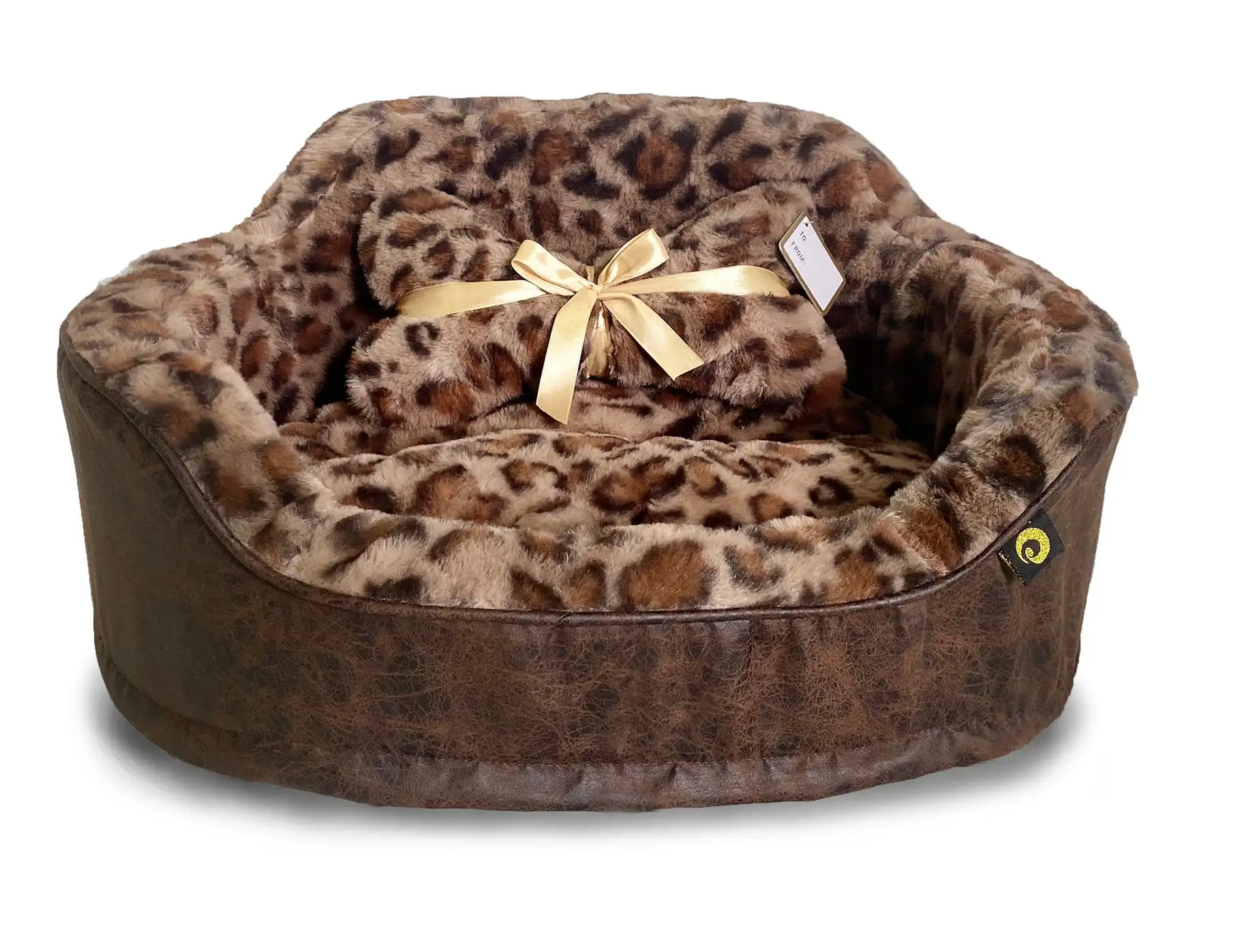 

HMTX Leopard Princess Cat Dog Bed - Small