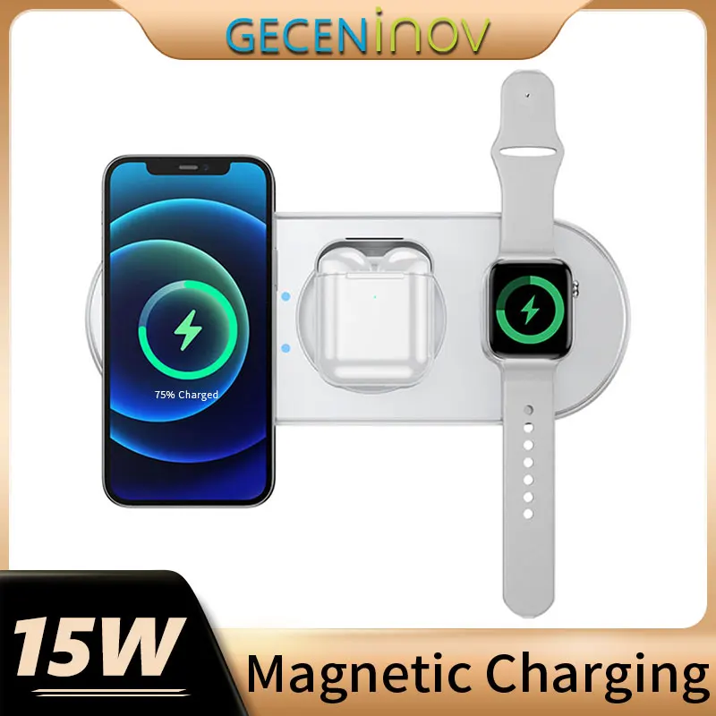

Магнитное 3 в 1 складное Беспроводное зарядное устройство для iPhone 13 12 11 X Pro, портативные беспроводные зарядные устройства