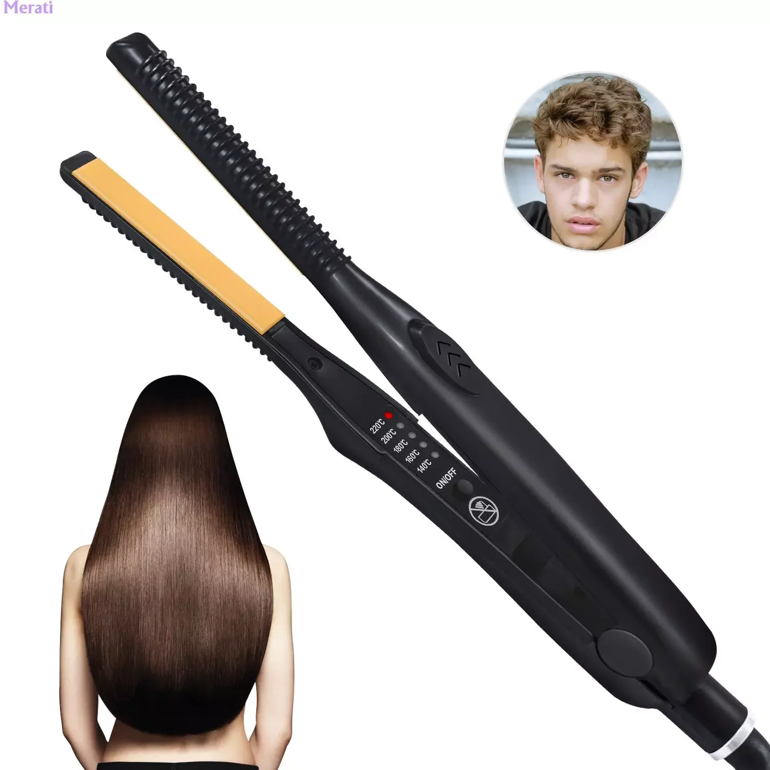 

NEW2023 Professional 2 In 1 Flat Iron Hair Straightener&Curler Smooth Straightening Iron Curling Machine Heating Hair Style