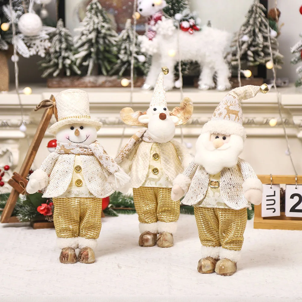 

1pc Christmas Dolls Decoration Santa Claus Snowman Doll Ornaments Figurine Merry Chirstmas Decor Navidad Gift Happy New Year