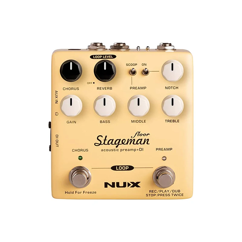 NUX Stageman напольный акустический преамп/ди педаль с хором реверберацией стоп и 60