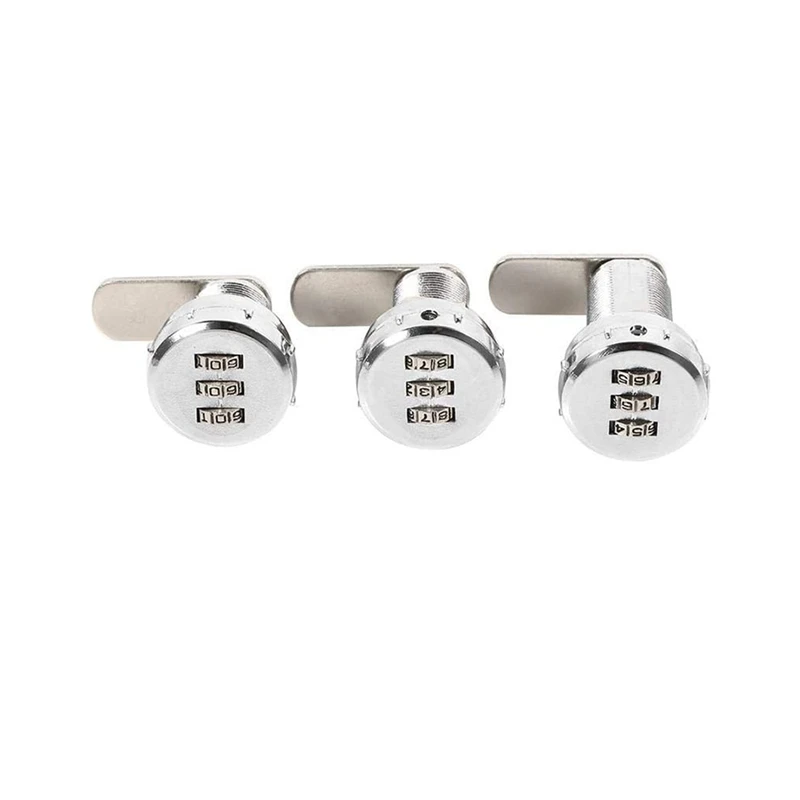 

Coded Cam Lock 3-Digit Combination Password Lock 30Mm Thread Length Zinc Alloy Coded Security Lock For Safe Locker Box