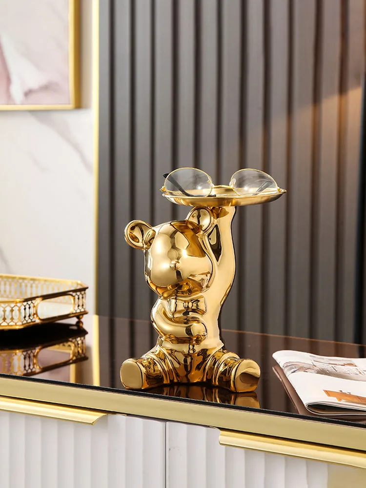 

Скандинавская искусство, домашний декор, искусственная кожа, роскошное украшение для гостиной, поднос, статуэтка, Креативные аксессуары дл...