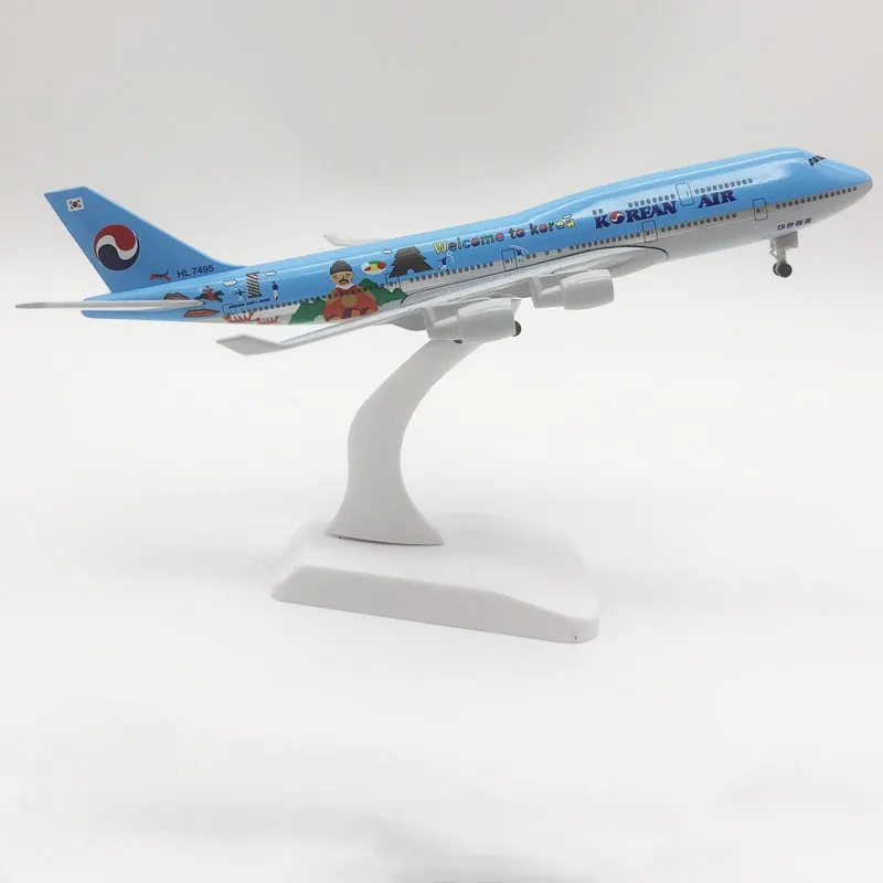 

20cm Alloy Metal KOREA KOREAN AIR Boeing 747 B747 Airways Airplane Model Diecast Air Plane Model Aircraft w Wheels Landing Gears