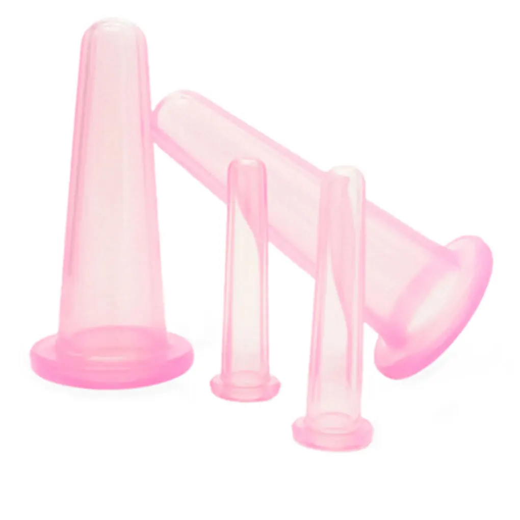 

4pcs Jar Vacuum Cupping Cans for Massage Silicone Cupping Cup Vacuum Face Massage Cup For Face Body Massage Anti-cellulite