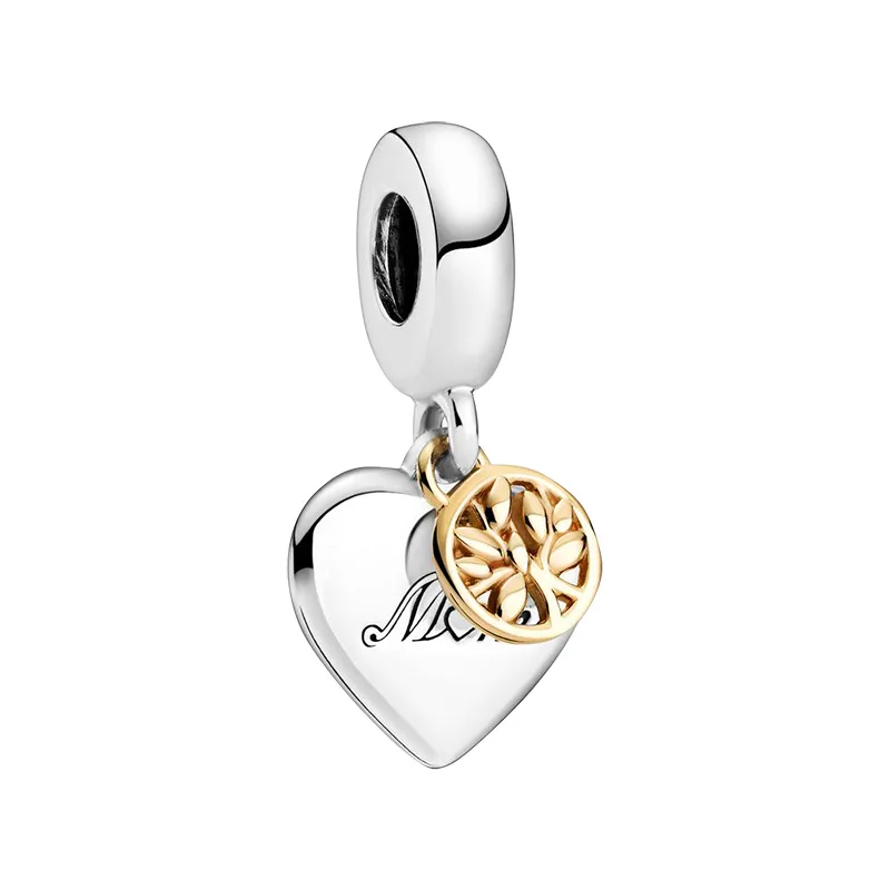 

Golden Life Tree Pendant Fit Pan Charms Bracelet Women Letters Mom You are the heart of our FAMILY Beads for Jewelry Making Gift