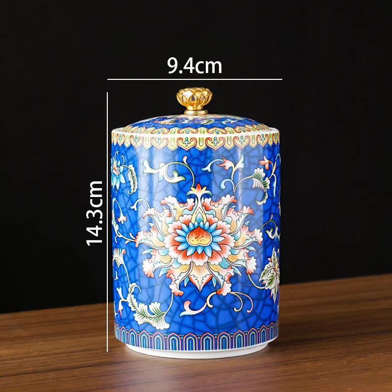 European Ceramic Storage Jar Enamel Decorative Kitchen Cereal Dispenser Coffee Table Desktop Tea Canister Living Room Candy Jars images - 6