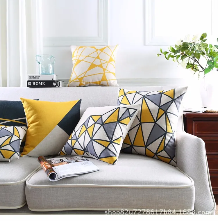 

Льняная наволочка в скандинавском стиле, Простое сочетание цветов, 18x18 дюймов/45x45 см, короткая плюшевая наволочка для дивана