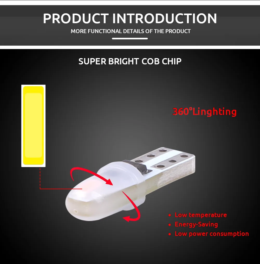 10 шт./лот T5 лампы для приборной панели 3014 2SMD светодиодная подсветка салона