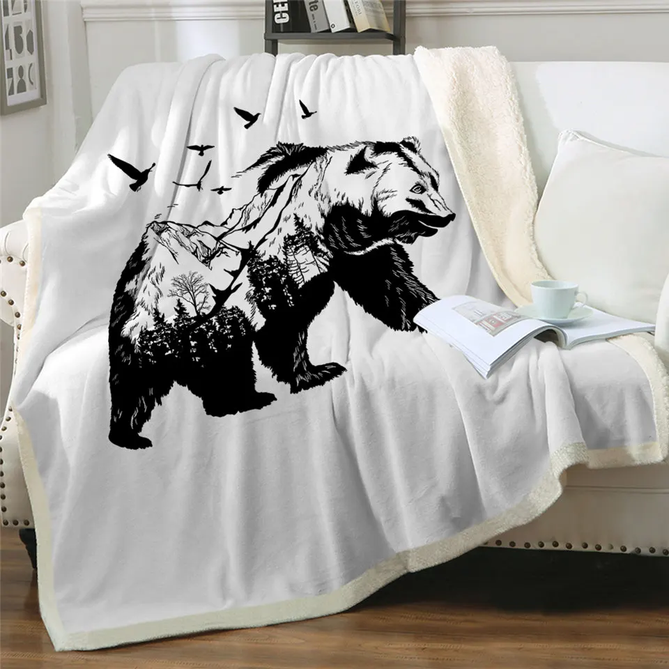 

Fashion Sherpa Throw Blanket cute animal 3D printed bedspread cartoon Plush sofa blanket ecosystem thin quilt bird blanket