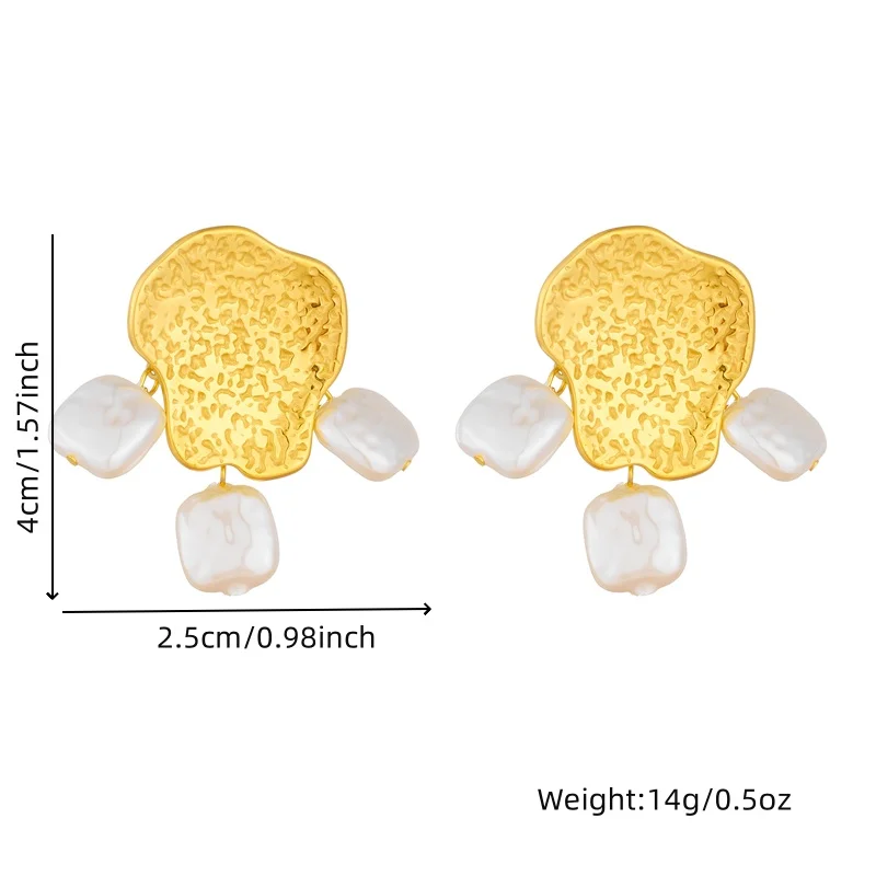 DIEYURO 316L Stainless Steel Golden Flowers Zircon Pearls Earrings For Women Girl New Trend Fashion Ear Jewelry Lady Party Gift