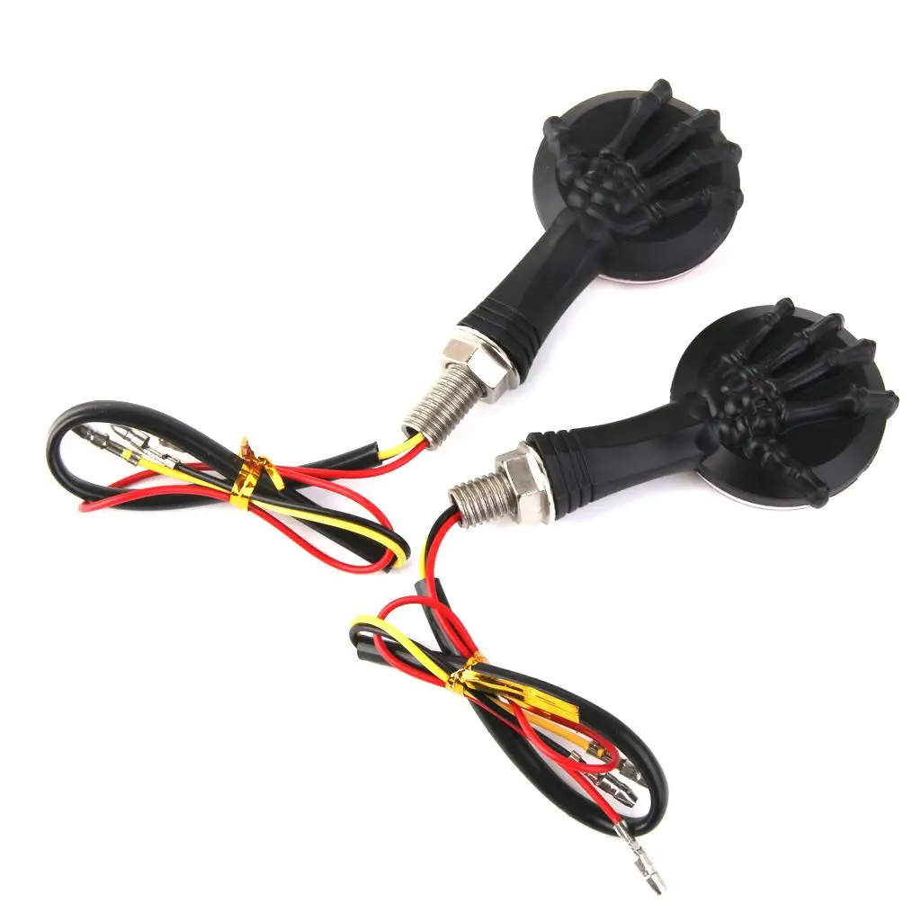 

2pcs Motorcycle Turn Signal LED Tail Lights Lamps Palm Pattern For Halley