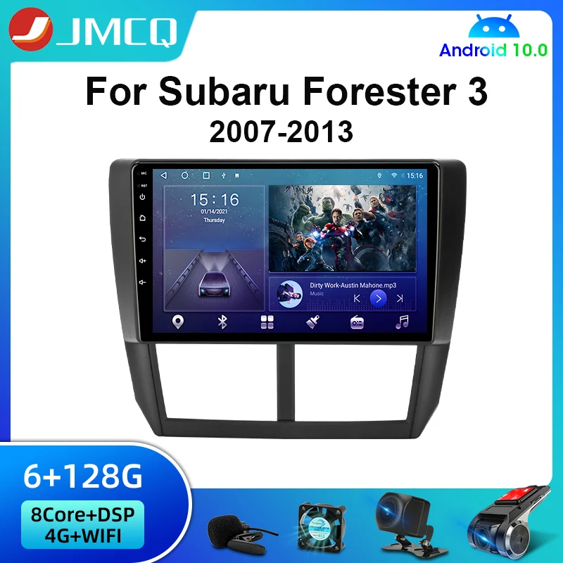 Автомобильный мультимедийный видеоплеер JHMCQ 2DIN Android 10 для Subaru Forester 3 SH 2007-2013 4G + Wi-Fi