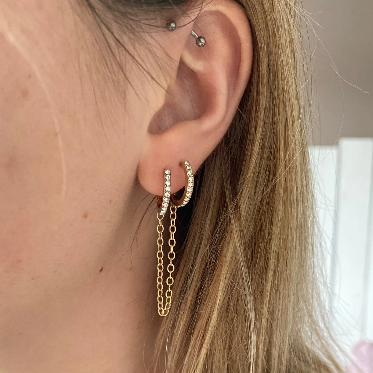 

New Fashion Circle Ear Cuff Piercing Earrings for Women Men Gold plated Huggie Unisex Double Piercing Hoop Earing Female Brincos
