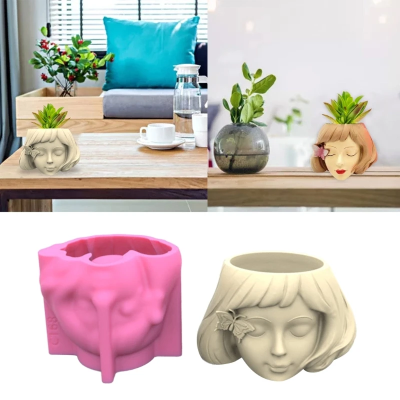 

XXFD Silicone Flower Pot Mold Concrete Candlestick Silicone Mold Candle Holder Mold DIY Succulent Planter Cement Gypsum Mold