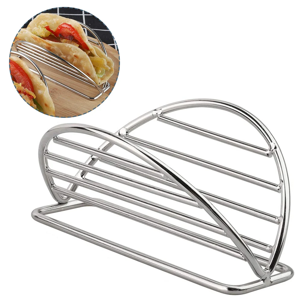 

Taco Rack Holder Stand Metal Stackable Stainless Mexican Shell Display Portion Roll Tortilla Up Stands Containers Trays Storage