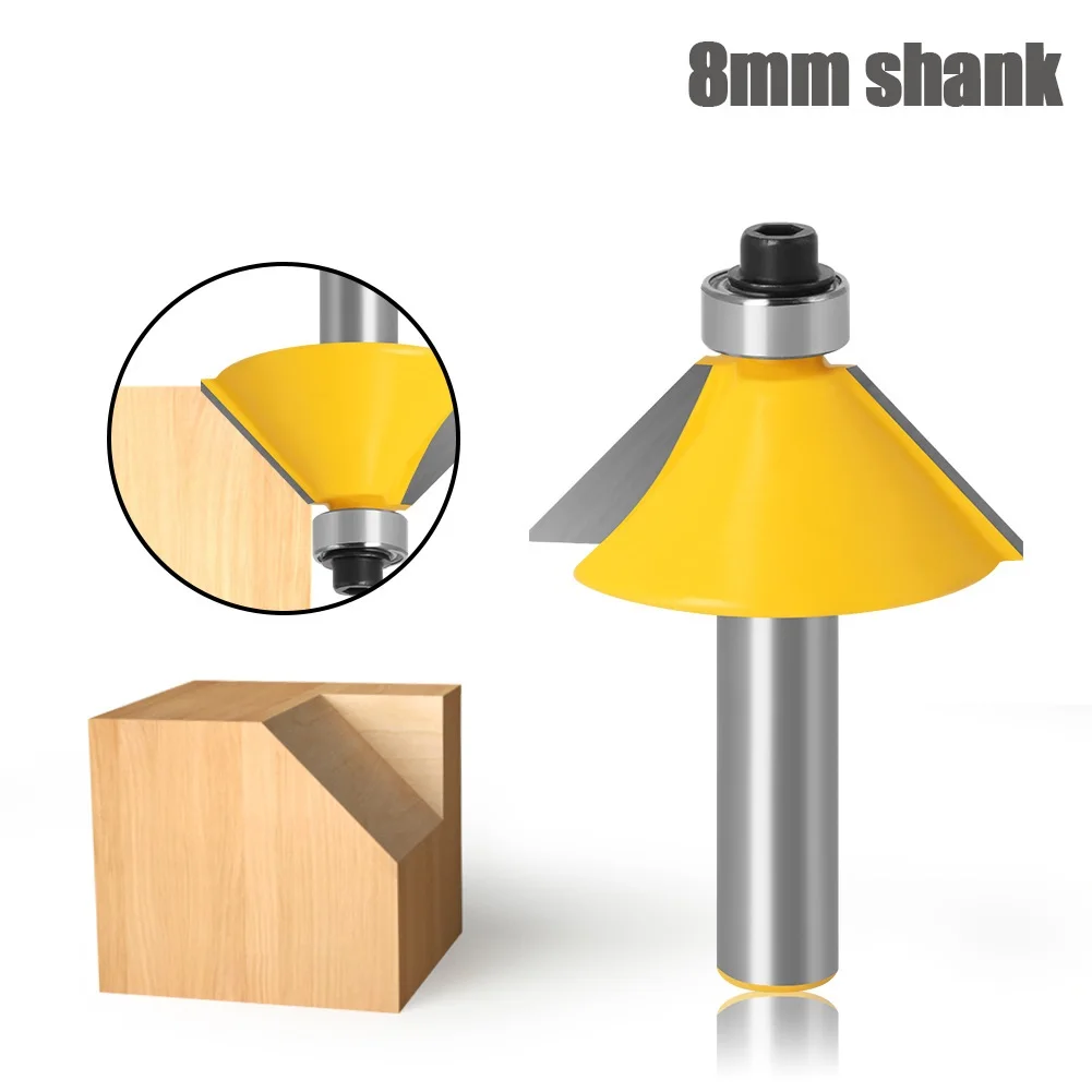 

Хвостовик 8 мм, 1 шт., высокое качество, большая фаска 45 градусов и скошенная фреза, инструмент для резки дерева, фрезы для деревообработки