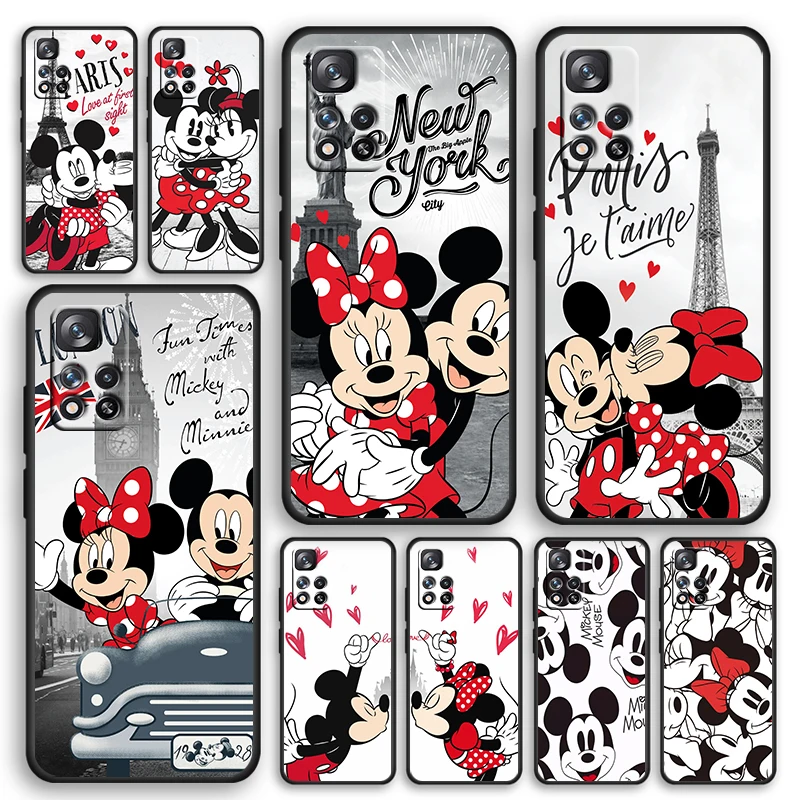 

Mickey Minnie New York Black Phone Case For Xiaomi Redmi Note 12 11E 11S 11 11T 10 10S 9 9T 9S 8T 8 Pro Plus 5G Cover