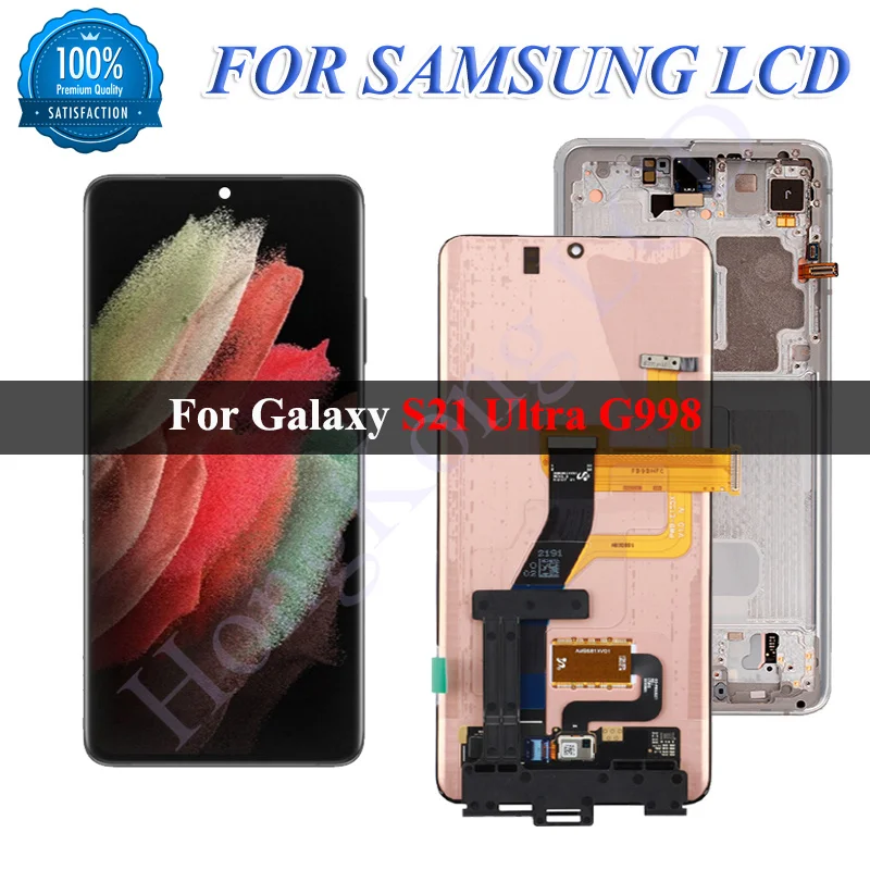 

Оригинальный 6,8 ''ЖК-дисплей для Samsung Galaxy S21 Ultra 5G G998 G998U дисплей с сенсорным экраном дигитайзер для Samsung S21 Ultra LCD G998B