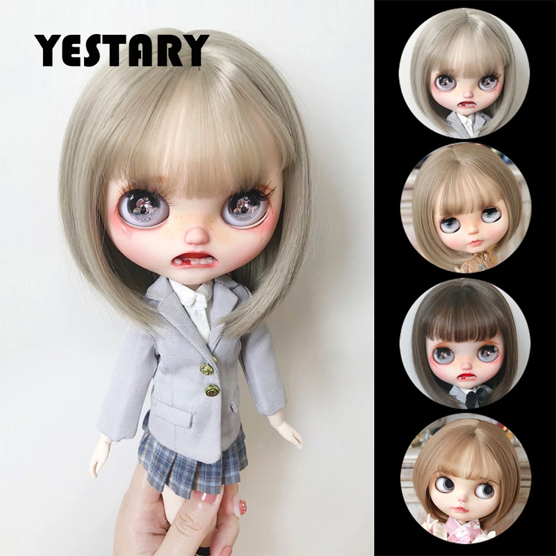 

YESTARY BJD Doll Wig For Blythe Size Doll Accessories Wig Toy Tress For Dolls Wig Hair High Temperature Silk Cute Girls Bob Hair