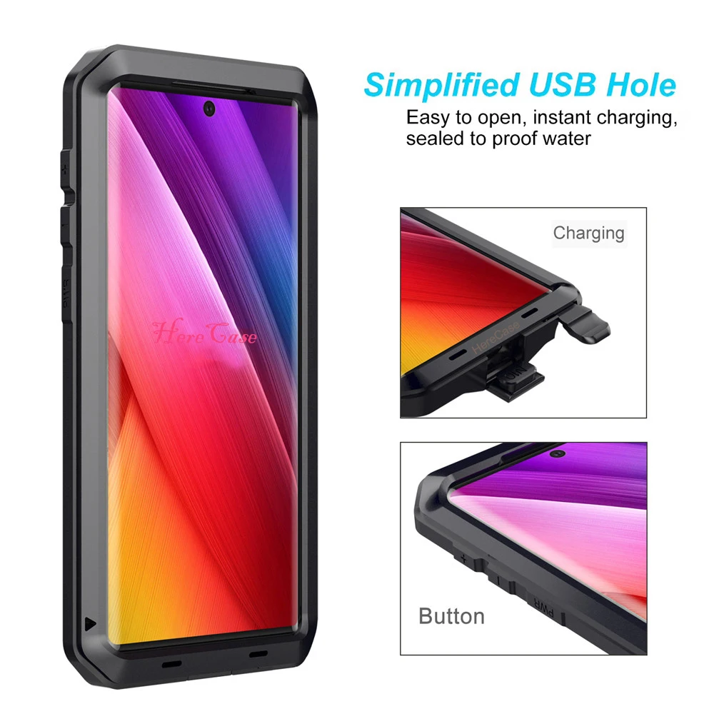 Luxury Armor Metal Heavy Duty Protection Case for Samsung Galaxy S22 S21 S7 Note 20 10 9 8 Edge S8 S9 S10 Plus Shockproof Cover