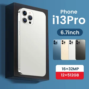 i13 pro cellphones phone global version dual sim 32mp camera 6800mah mtk6889 10 core fingerprint id smartphones celular 2021new free global shipping