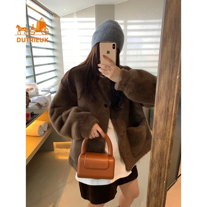 Новая зимняя куртка для женщин простая и элегантная теплая средней длины с