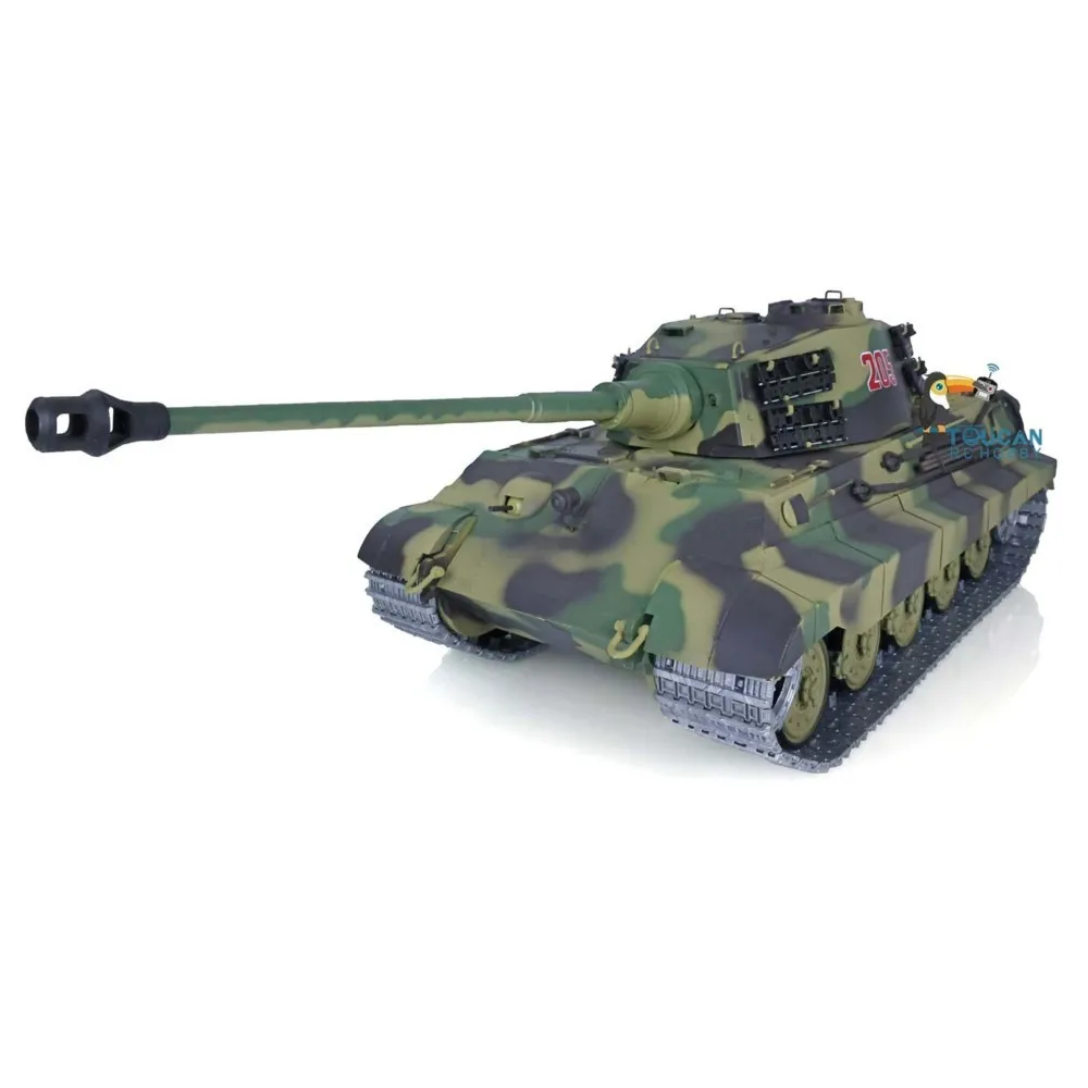 Фото Модернизированная 1/16 Heng Long 7,0, немецкая радиоуправляемая модель танка King Tiger 3888A, металлические гусеницы, натяжные ролики, звездочки с эффектом дыма, игрушки TH17523 №5