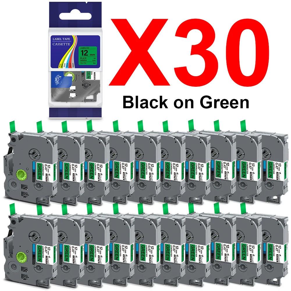 

30PK 231 Compatible for Brother 231 Label Tape 131 431 531 631 731 tz231 TZ-White-Label for Brother P Touch Label Maker pth110