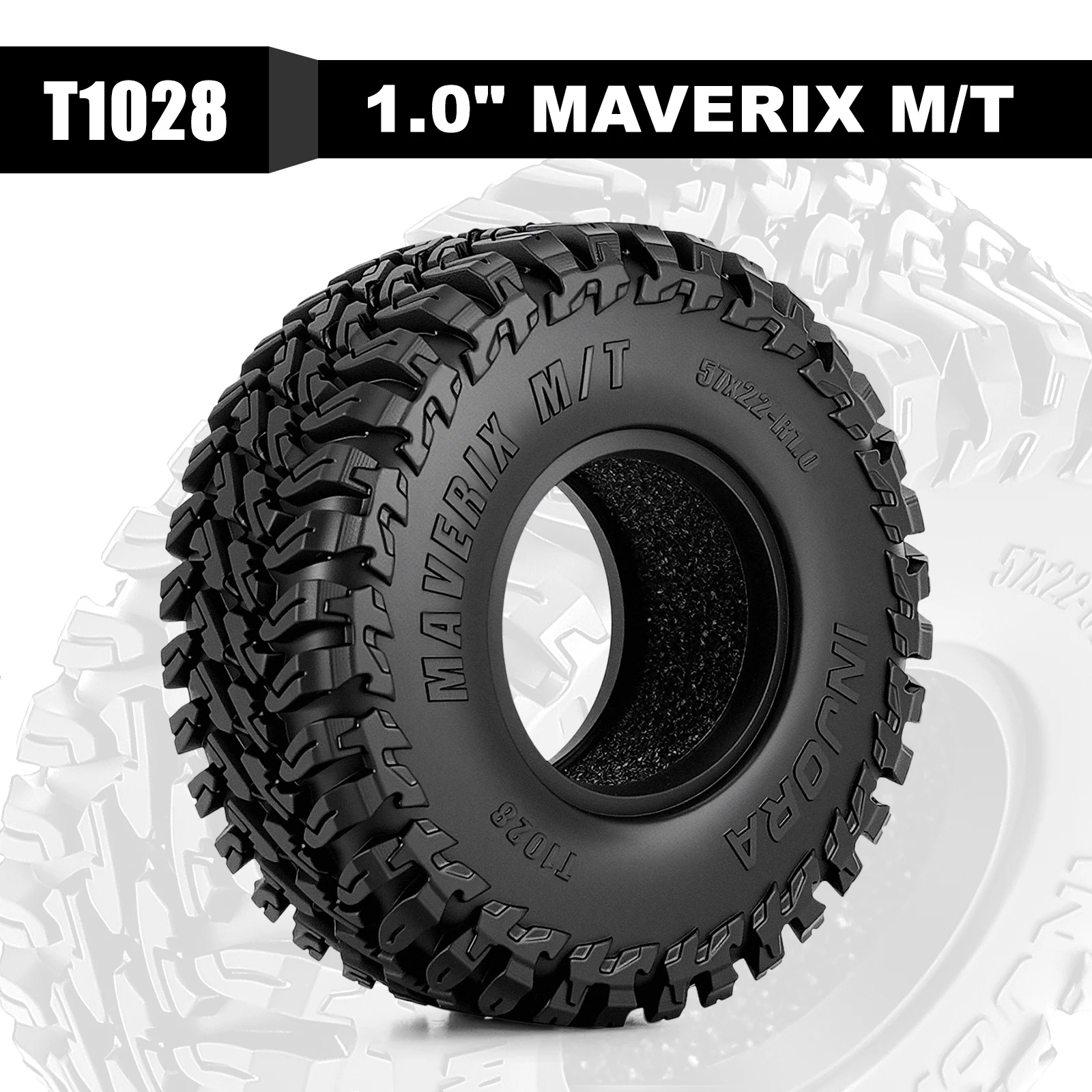 Фото Шины INJORA 57*22 мм 1,0 дюйма MAVERIX M/T для радиоуправляемых гусеничных машин 1/18 1/24 (T1028) №3
