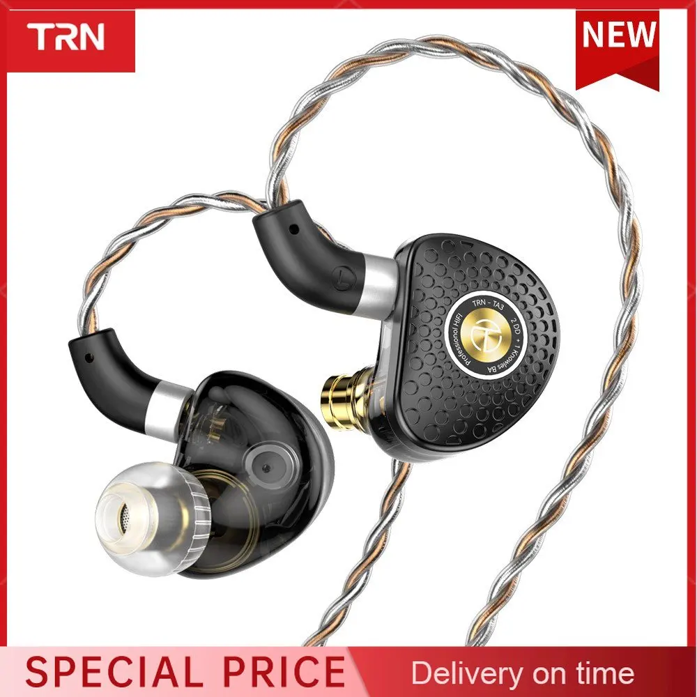 

TRNTA3 Hi-Fi 1BA + 2DD внутриканальные мониторы наушники Knowles гибридные динамические наушники с бериллиевым покрытием MT1 VX PRO TA2 MT4 Kirin BAX