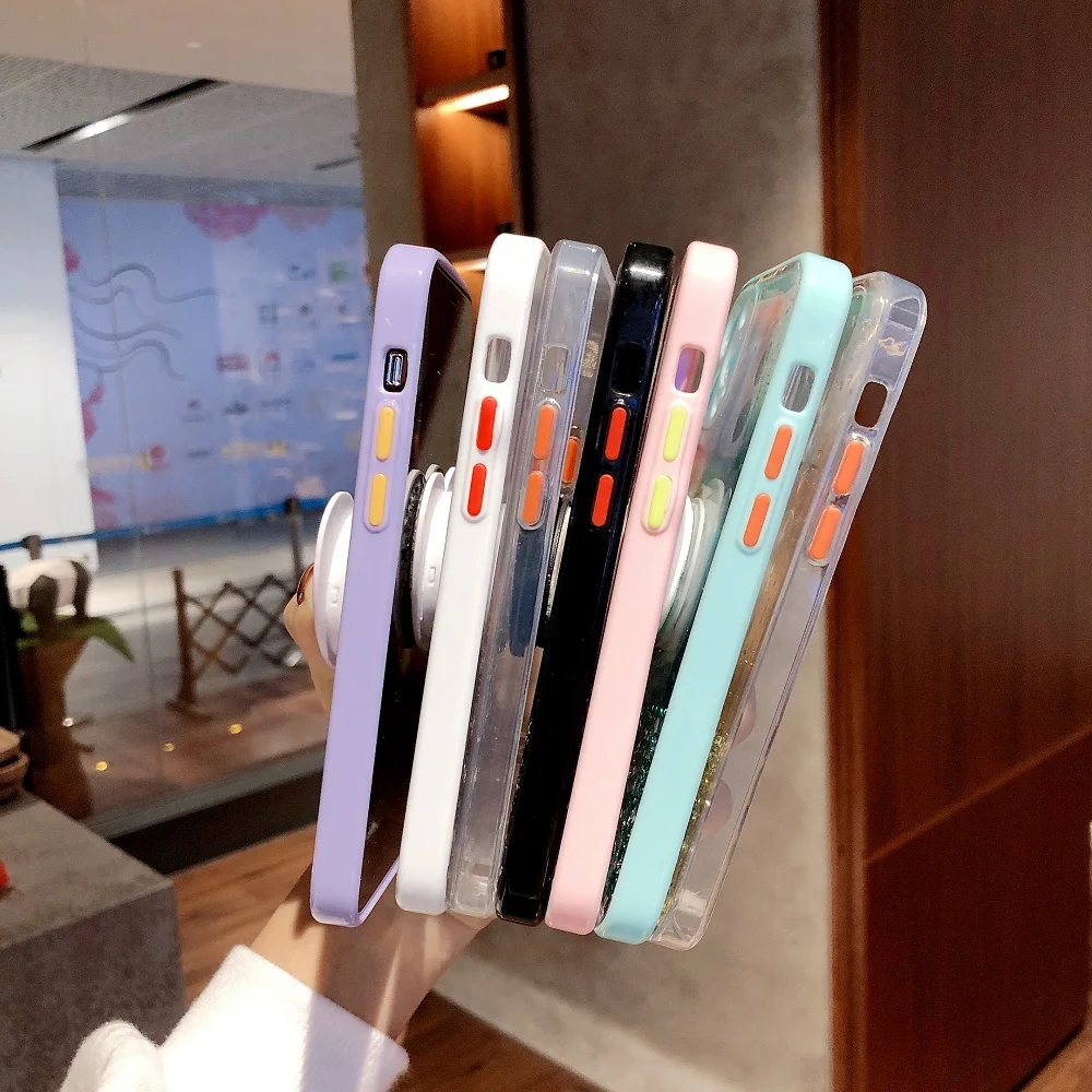 Glitter Case for iPhone 14 13 11 Case 12 Pro Max Funda 8 7 6S 6 Plus XS Max XR X 13 12 Mini Cover Silicone Love Heart Holder
