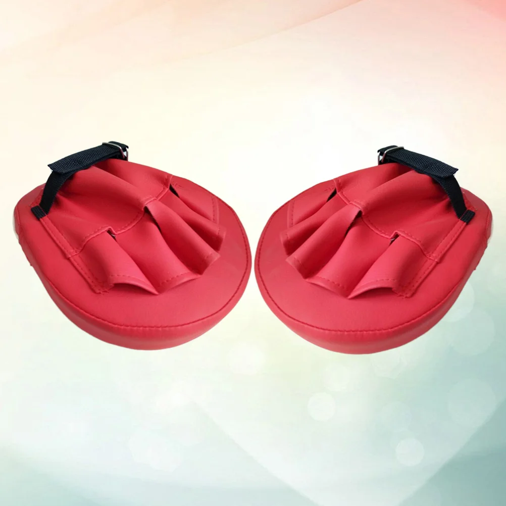 

A Pair of Curved Training Thai Pads PU leather Sanda Taekwondo Kickboxing Hand Feet Arc Target