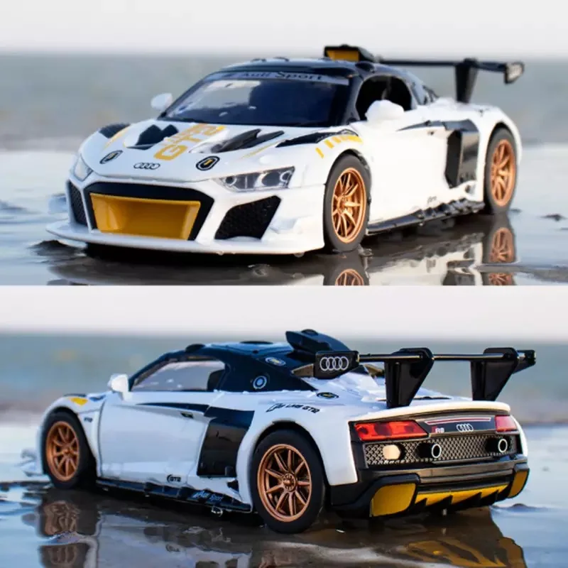 

New 1:24 Audi R8 GT2 LMS Alloy Racing Model Die Casting Metal Simulation Children's Acousto-optic Toy Sports Car Ornament Gift