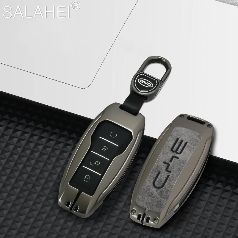 

Zinc Alloy Car Key Case Full Cover Holder For BYD Han Ev Tang Dm Qin PLUS Song Pro MAX Yuan Atto 3 Dolphin Protector Accessories