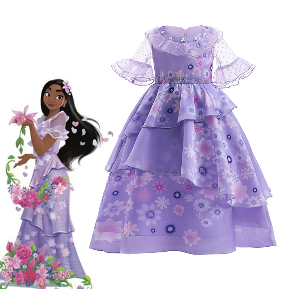 Disney-disfraz de Encanto para niñas, disfraz de princesas para Cosplay, con diseño de princesas de Mirabel Luisa, con Dolores, para fiestas infantiles