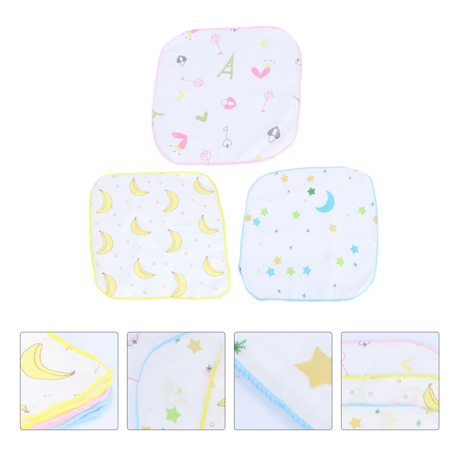 

9 Pcs Baby Towel Burp Water Absorption Products Small Cotton Square Kerchief Newborn