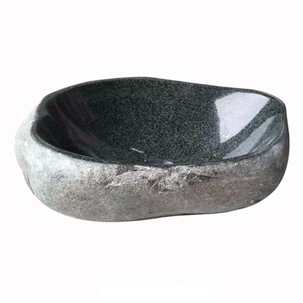 

Natural River Stone Vessel Sink Bathroom Wash Basin