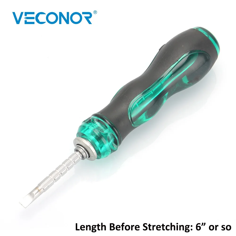 

6" Stretch Precision Screwdriver Hand Tool Multifunctional Flat Magnetic Slotted Head Plastic Comfort Grip