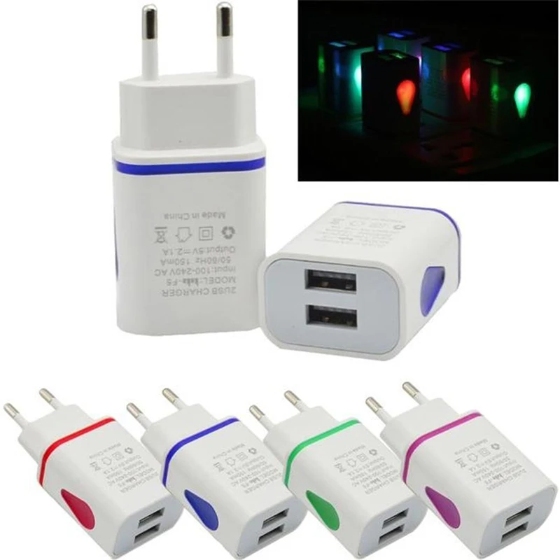 

5V2A USB Charger Portable Fast Charge For iPhone Samsung Cellphone Travel Illuminate Power Adapter EU US Plug USB Phone Charger