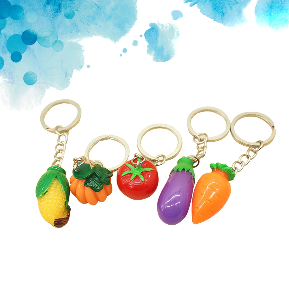 

10pcs Hanging Resin Vegetable Shape Bag Pendant Keyring Accesories Keychain for Key Decor Girls Kids