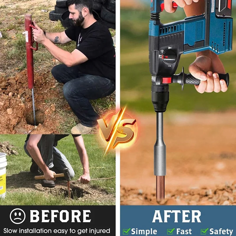 Отвертка заземляющего стержня SDS-MAX для комплекта заземляющей стали 5/8 дюйма и 3/4