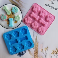 dog footprint silicone mold cake molds bone cookie cutter fondant 3d diy cat paw silicone bakeware molds baking accessories