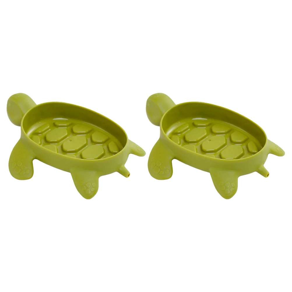 

2 Pcs Turtle Soap Dish Bar Draining Cleaning Sponges Dispenser Holder Tray Pp Household