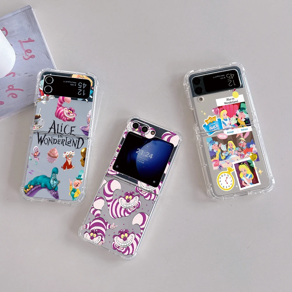 Чехол для телефона Disney Алиса в стране чудес Samsung Galaxy Z Flip 3 4 5 Fold 5G мягкая задняя