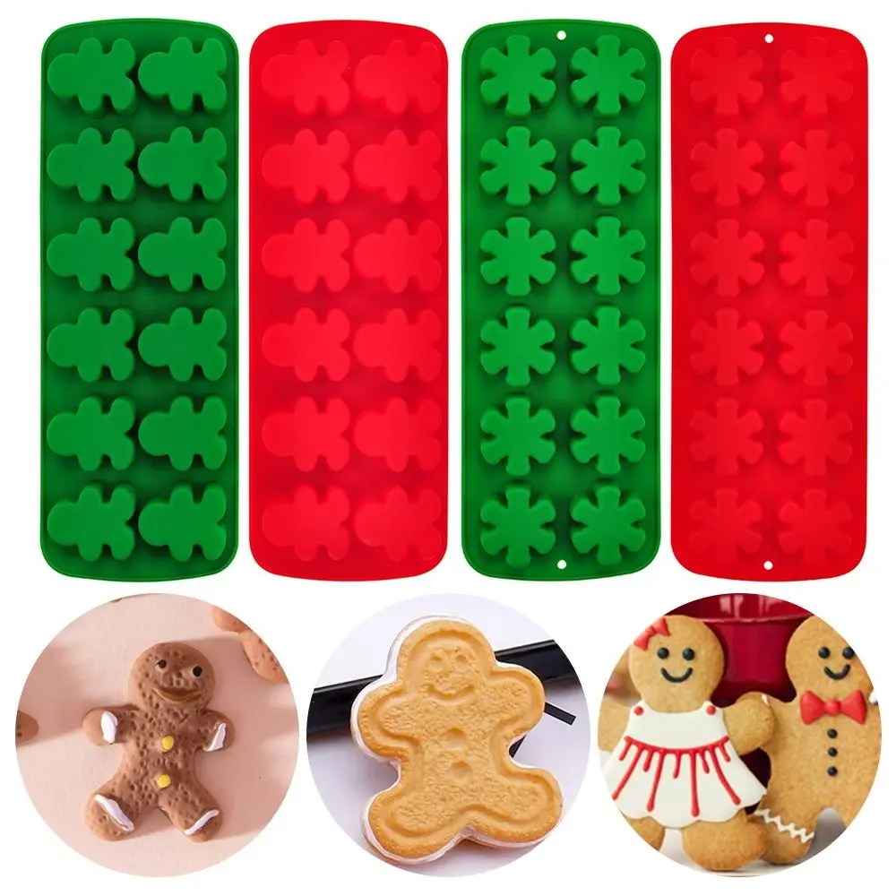 

Baking Tool Soap Mould Baking Pan Chocolate Cake Mold 12 Cavities Christmas Theme Silicone Mold Snowflake Snowman