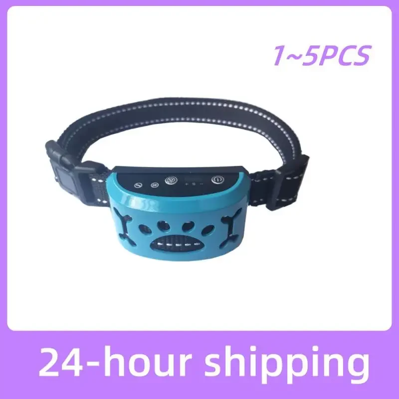 

1~5PCS New smart hot selling automatic identification shock vibration electric shock bark stopper pet collar for traction