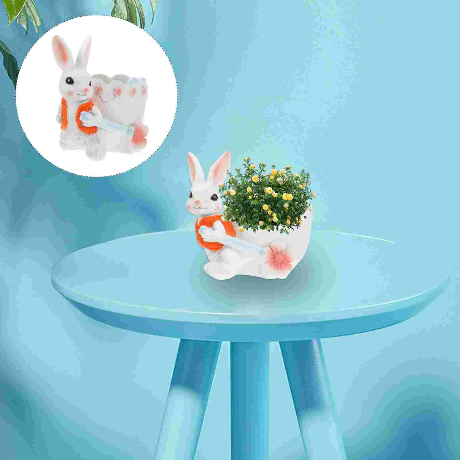 Flower Planter Green Office Decor Bunny Flower Pot Rabbit Succulent Pot Desktop Holder Botanical Decor