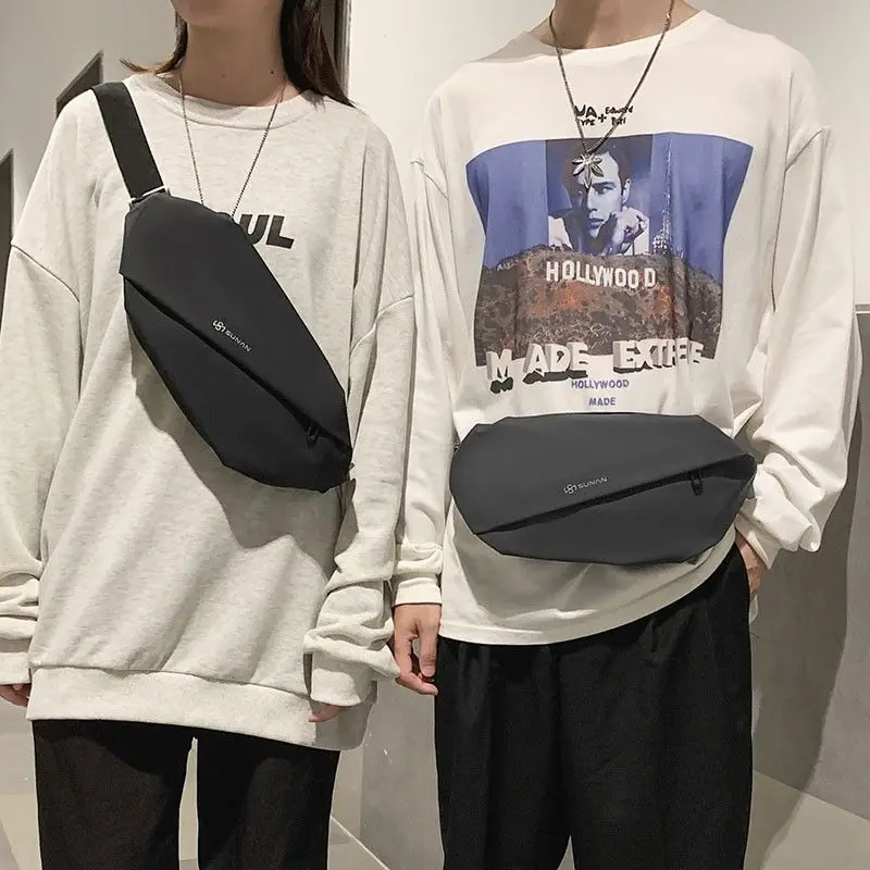 Fashion Chest Bag Men's Simple Shoulder Bag Waist Bag Portable Magnetic Clasp Travel Chest Pack Motorcycle Riding Crossbody Bag