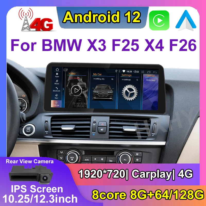 

12.3inch Android 12 Car DVD Player System Multimedia Radio GPS Navi Audio Carplay For BMW X3 F25 X4 F26 CIC NBT EVO